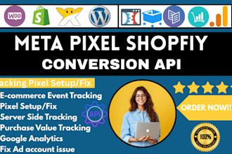 set up google analytics, shopify, woocommerce, enhanced ecommerce tracking pixel
