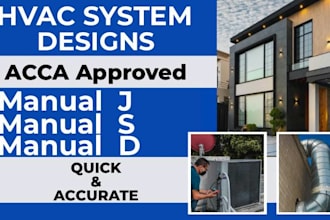 do hvac design, duct layout, manual j d s, and load calculations