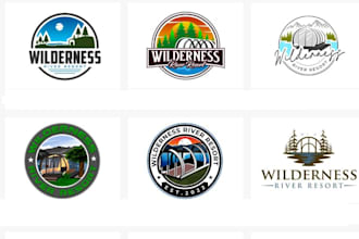 make unique tourism, vacation, beach resort and travel logo