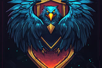 create an animated fantasy, rpg, mmorpg, sci fi game logo