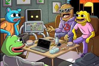 do meme coin art, memecoin banner, meme design for meme token, meme animation