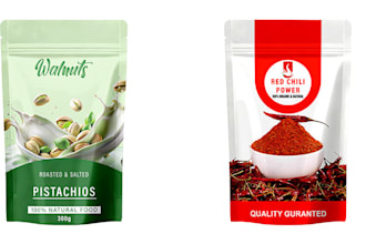 premium product label, box package, pouch bag design for brand