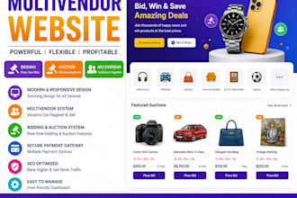 build a bidding website an auction website, and a multivendor website
