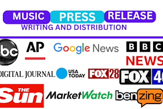 do music press release, distribute music press release and PR distribution
