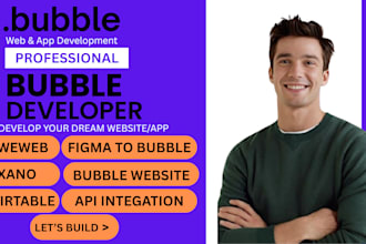 build bubble website, bubble io, xano, weweb, mvp, airtable, figma to bubble