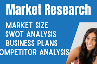 conduct market research, swot, gap, pestle, competitor analysis, business plan