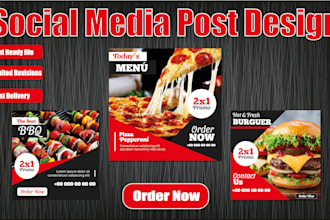 create social media post, menu book, food poster, food product banner design