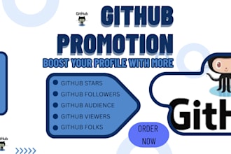do github promotion for you to gain stars fork repo traffic and watcher