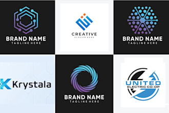 do modern minimalist tech startup app crypto website and technology logo design