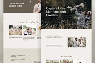 design pixieset website, client gallary, portfolio  booking photography website