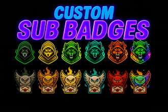 design sub badges for twitch, kick, tiktok