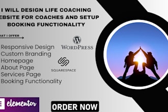 life coaching website for coaches and setup booking functionality