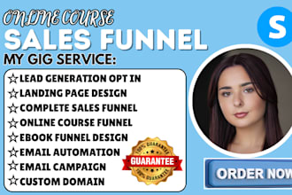 landing page, sales funnel in systeme io online course funnel, systeme io funnel