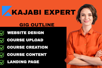 kajabi website design course creation course upload landing page course content