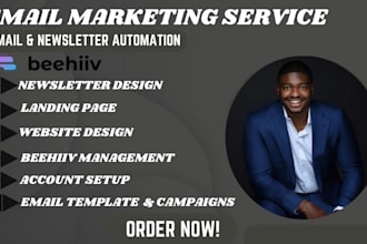 do beehiiv newsletter design landing page email template design