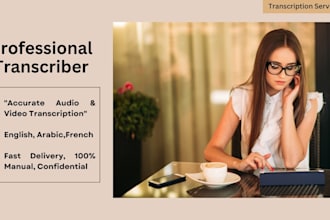 transcribe audio or video in english, arabic, or french