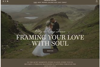 design photography website, wedding website, portfolio website