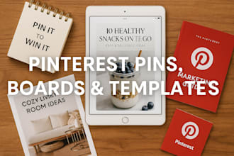 create viral pinterest pins, boards and templates, cover banners, in canva