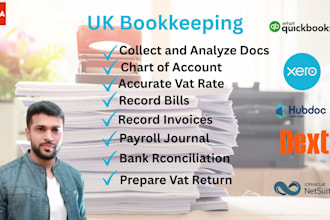 do UK bookkeeping with vat return for UK company