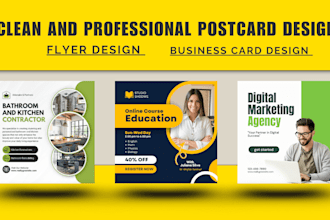 design amazing postcard design and business flyer design