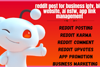 reddit post for business iptv, blog website, ai nsfw, app link management