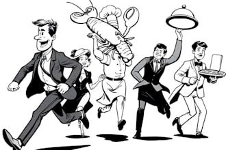 draw simple black and white illustration
