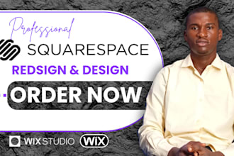 squarespace website landing page and redesign for online store