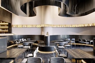 render 3dinterior,bar,club,bbq,pizza,bakery,café and food logo design,restaurant