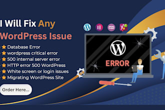 fix any wordpress error critical database or 500 server issue