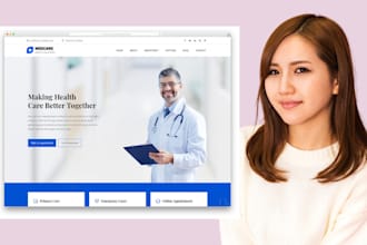 design dental website, hospital website, doctor, healthcare and clinic website