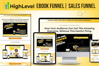 create gohighlevel ebook landing page, lead magnet funnel, clone ghl website