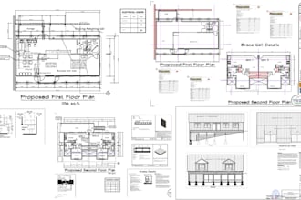draw your architectural floor plans, elevation, site plans in autocad 2d
