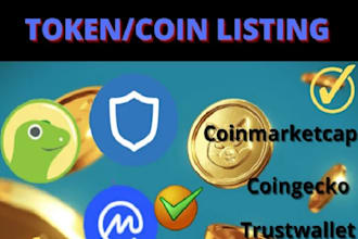 quickly list your meme coin, ico token listing on coingecko and coinmarketcap