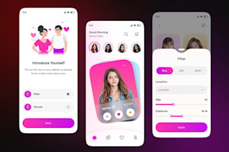 develop a sleek dating app similar to tinder with real time chat