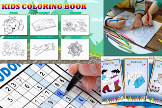 design kids activity book amazon kdp kids coloring book worksheets preschool