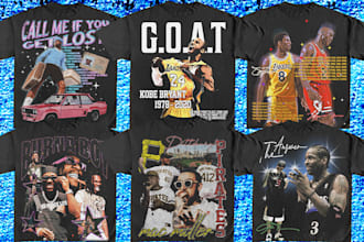 design a dope 90s vintage bootleg rap tshirt, sport, nba tee