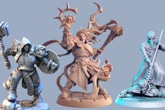 dnd character 3d models, 3d printing miniature for tabletop games action figures
