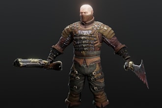 refined 3d game character, unreal engine, unity, film, aaa texture, rigging