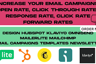 design hubspot klaviyo omnisend mailerlite mailchimp email campaigns, templates