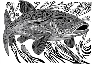 draw a custom portrait in linocut style