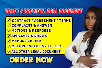 draft complaint create legal document, contract terms and conditions, mou or nda