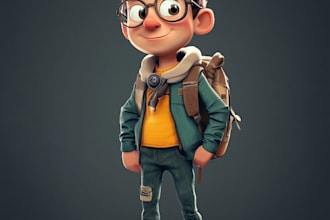 design unique cartoon character, mascot logo