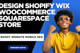 design experienced shopify wix woocommerce  squarespace store SEO mobile