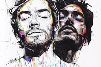 draw abstract portrait art