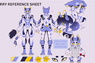 draw furry reference sheet fursona character furry art oc reference sheet design