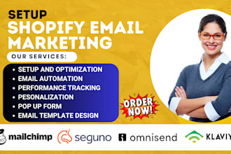 setup shopify email marketng mailchimp yotpo ominisend sendvio seguno avada tiny