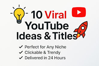 write 10 youtube video ideas and SEO titles in your niche
