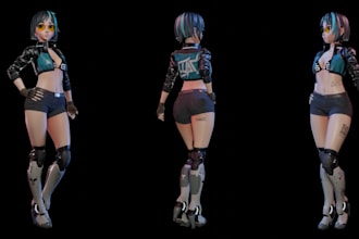 create a custom vrchat avatar or furry 3d model for vrc and vtuber