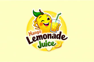 do mango lemonade juice mascot logo design
