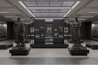 cgi 3d museum interior design,3d gallery art,exhibition room, gallery space